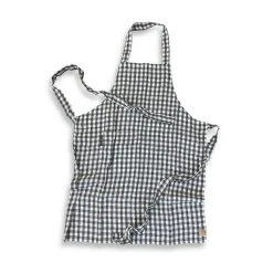 Lovely Linen - Forklæde - Misty Button - Square - Dark Grey / Mørkegrå