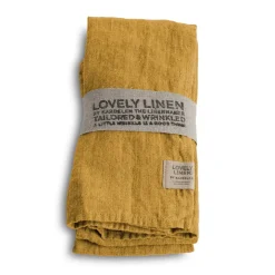Lovely Linen - Stofserviet - Honey/Gul