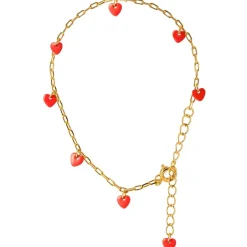 LULU Copenhagen - Armbånd - Love U - Guld/Lipstick Red