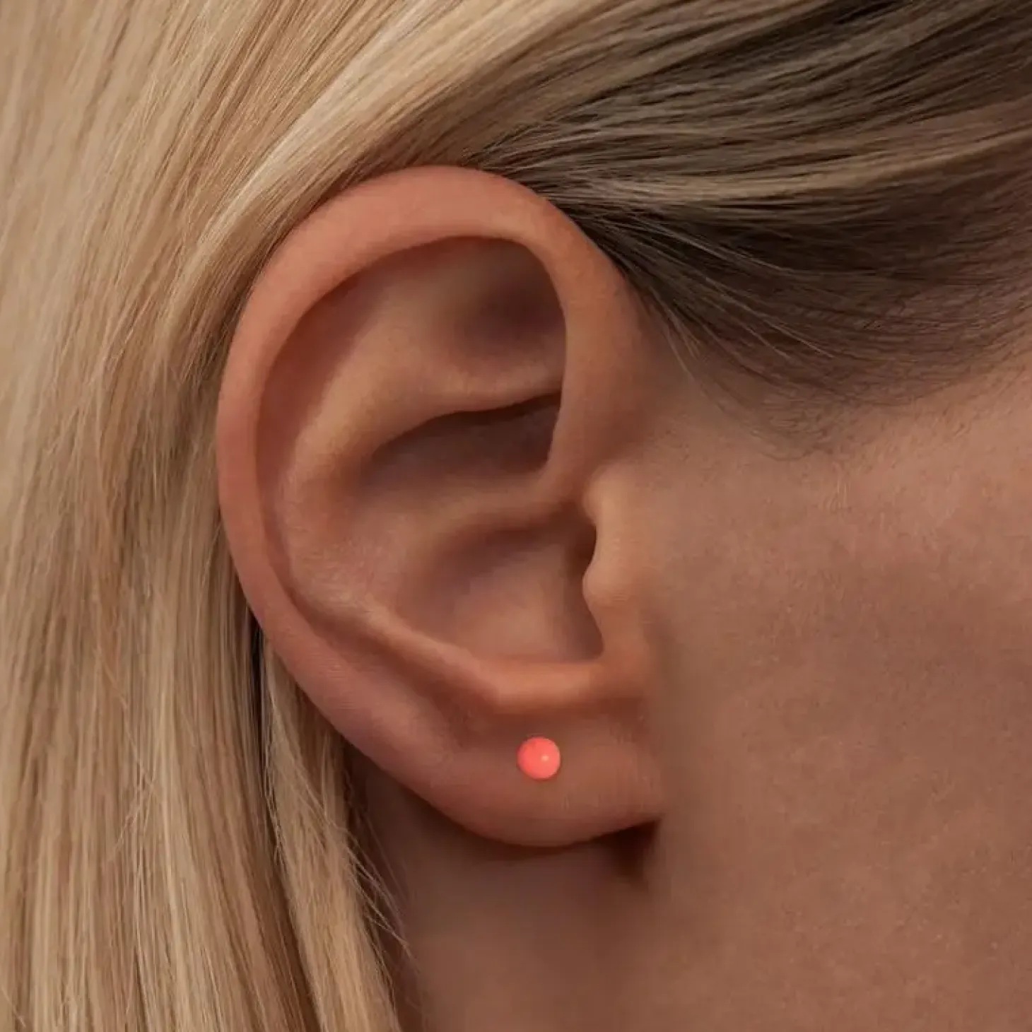 LULU Copenhagen - Colour Ball Ørering, Orange (1 stk.)