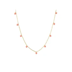 LULU Copenhagen - Halskæde - Love U - Guld/Burnt Coral