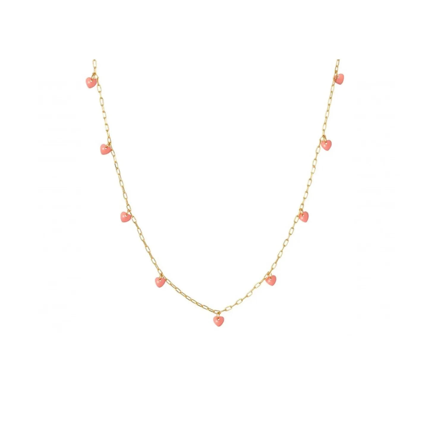 LULU Copenhagen - Halskæde - Love U - Guld/Burnt Coral