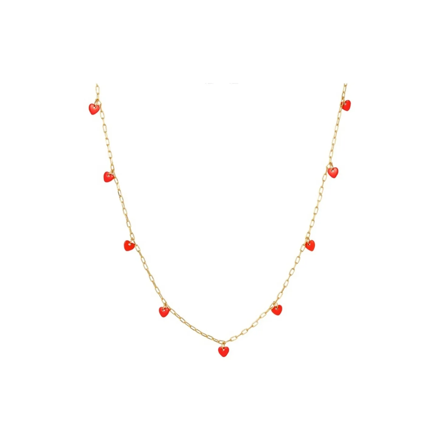 LULU Copenhagen - Halskæde - Love U - Guld/Lipstick Red
