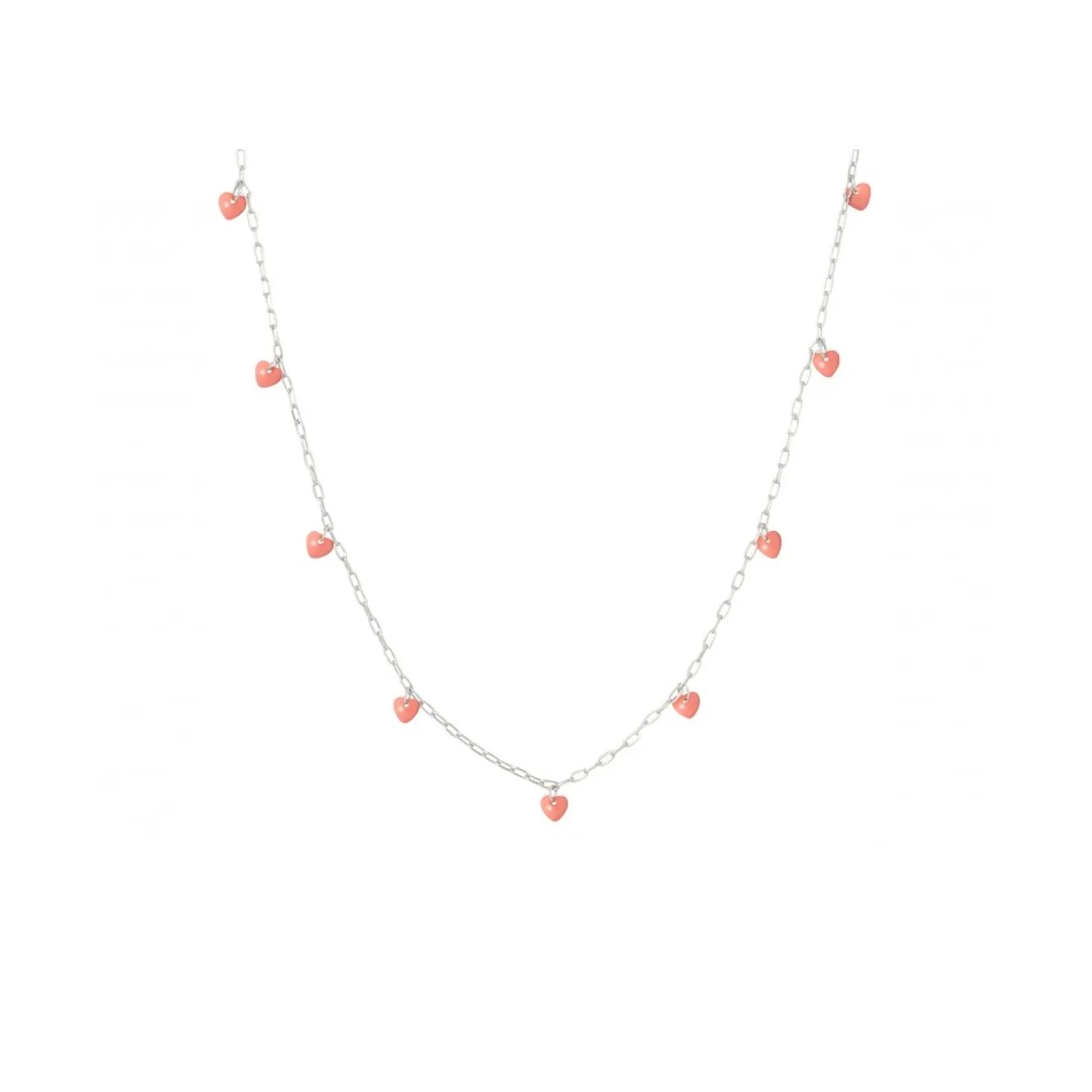 LULU Copenhagen - Halskæde - Love U - Sølv/Burnt Coral