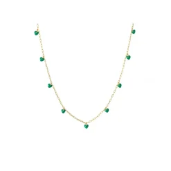 LULU Copenhagen - Halskæde - Love U - Guld/Light Green