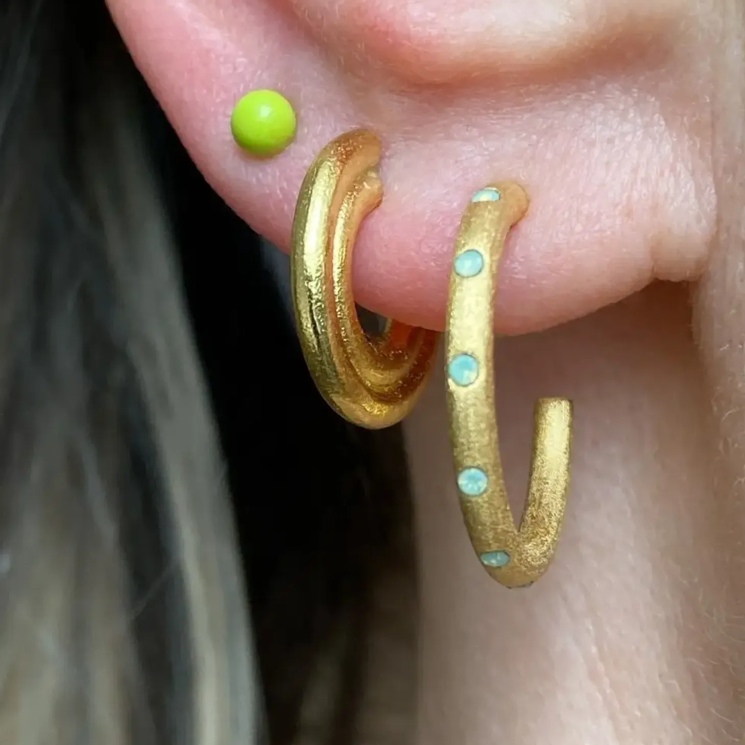 LULU Copenhagen - OMG Hoops, Light Green (1 sæt)