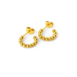 LULU Copenhagen - Øreringe - Color Ball Hoops - Small - Guld