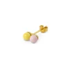 LULU Copenhagen - Ørestik - Double Color Ball - Light Pink/Yellow
