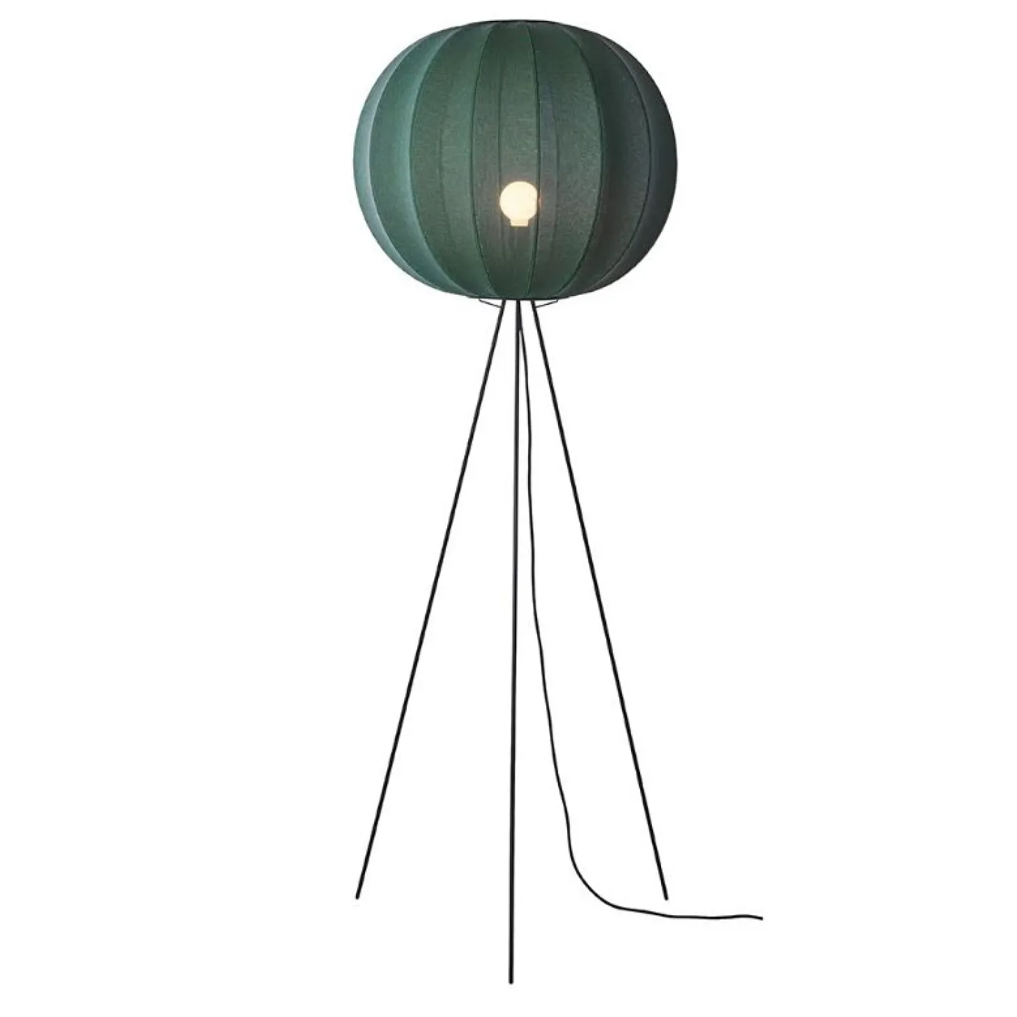Made By Hand - Gulvlampe - Knit-Wit 60 Round Floor High - Tweed Green