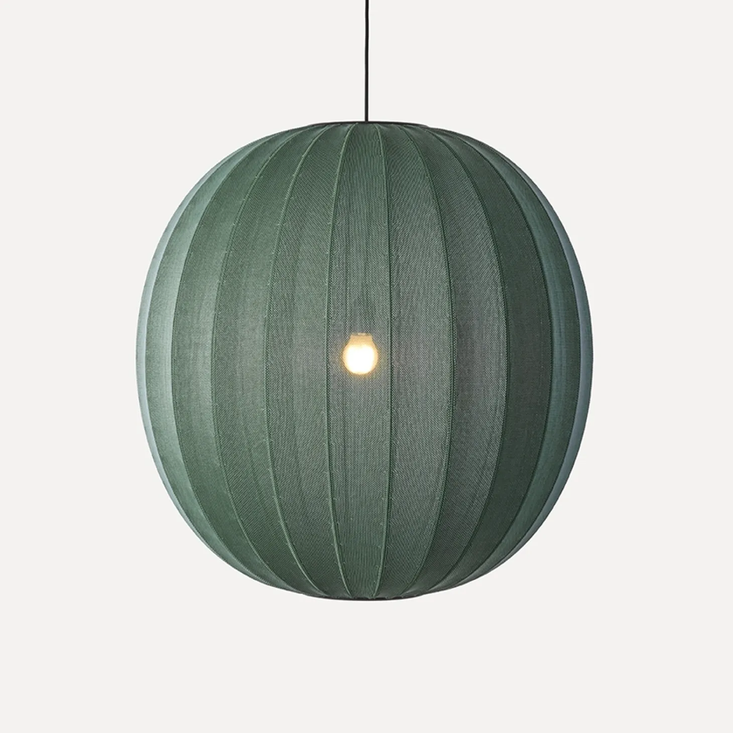 Made By Hand - Pendellampe - Knit-Wit 75 Round Pendant LED - Tweed Green