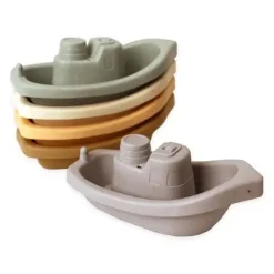 Magni - Badebåde-kopper i hvedestrå, pastel, 5 stk. / Magni - Bath Boat Cups in wheat straw, pastel colours, 5 pcs.