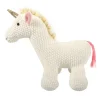 Magni - Bamse enhjørning i strik, 20 cm.