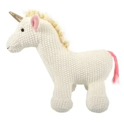 Magni - Bamse enhjørning i strik, 20 cm.