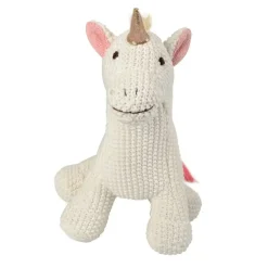 Magni - Bamse enhjørning i strik, 20 cm.