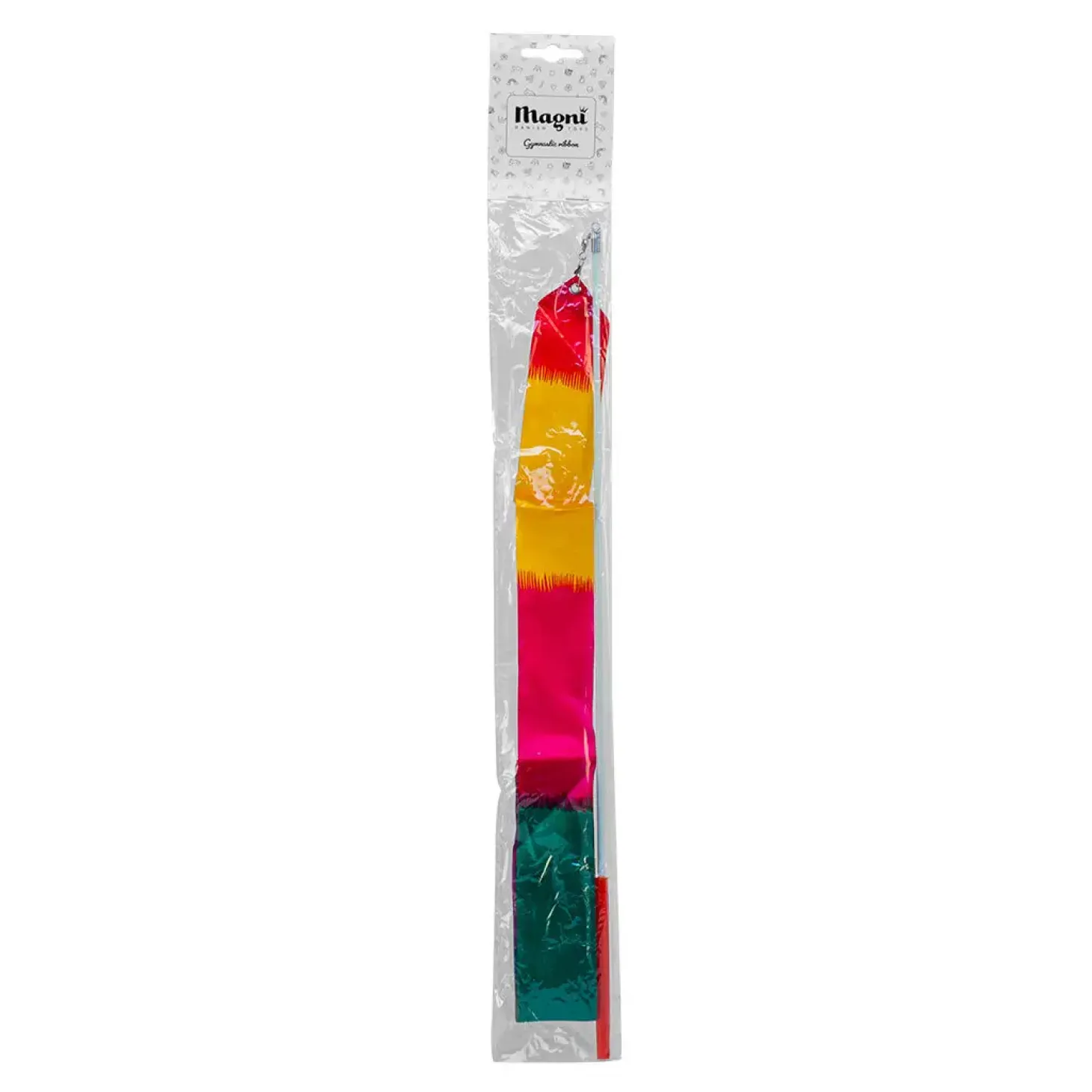 Magni - Gymnastikvimpel med satin bånd, multifarvet / Magni - Gymnastics ribbon with satin ribbon, multi
