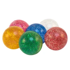 Magni - Hoppebold med farvet med glimmer, Ø3,2 cm., 6 stk.