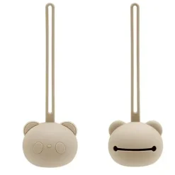 Magni - Sutteholder i LFGB silikone med bamsemotiv, beige
