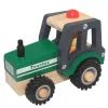 Magni - Traktor i træ m. gummihjul - Grøn - FSC 100%