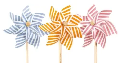 Magni - Vindmølle med striber, 3 assorterede farver, Ø17 cm.