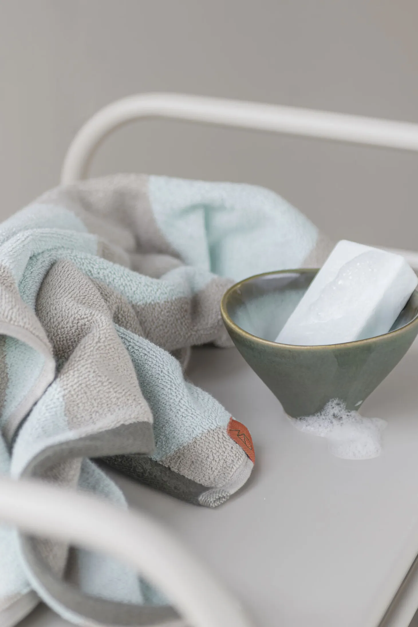 Mette Ditmer - DIAGONAL guest towel, 2-pack - Mint