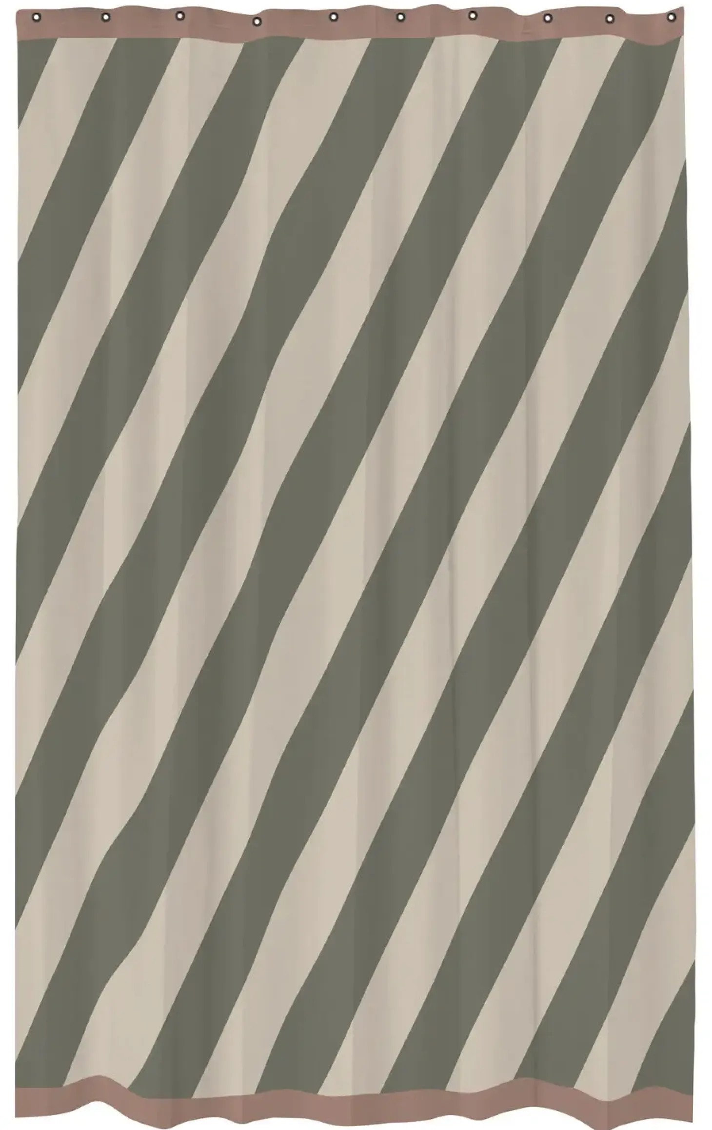 Mette Ditmer - DIAGONAL shower curtain - Dark olive