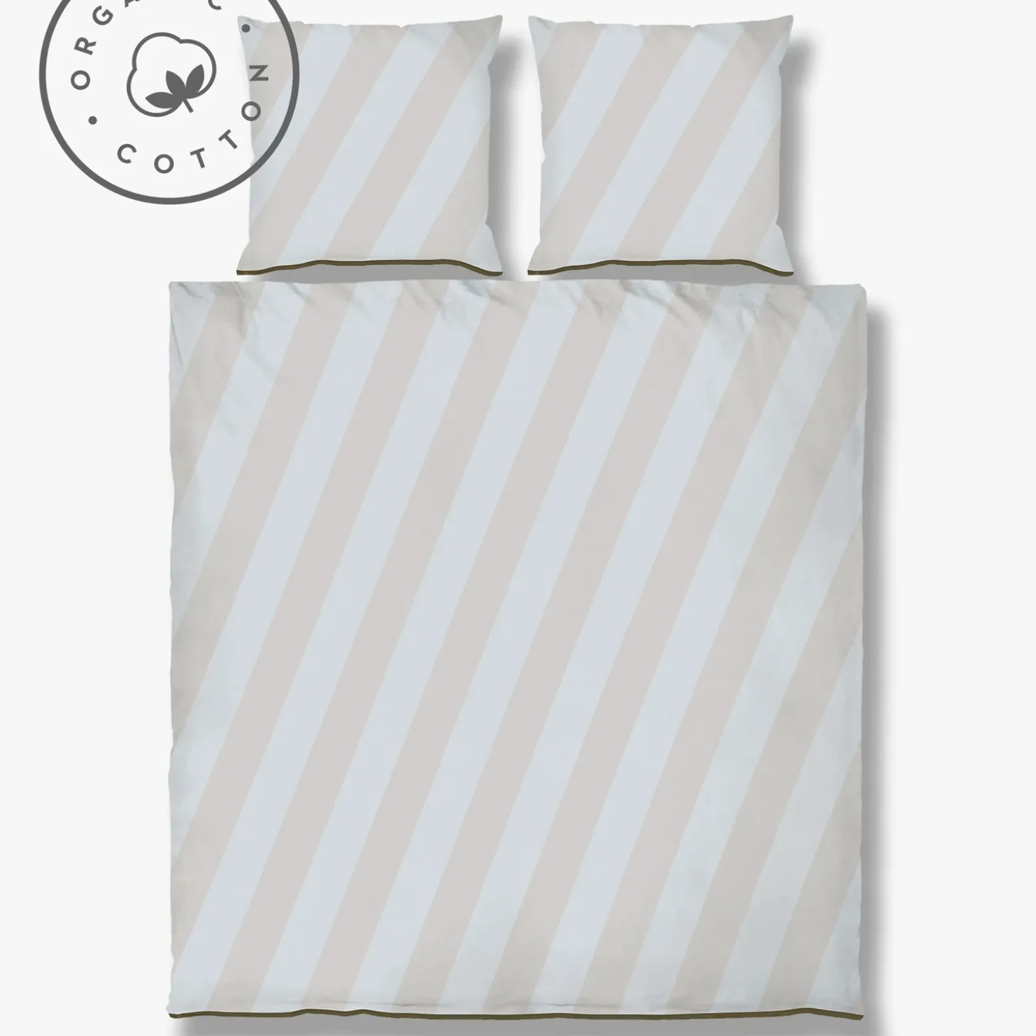 Mette Ditmer - DIAGONAL-sengesæt - Light grey/Sand - W200 x L220 cm