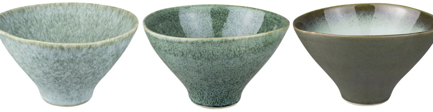 Mette Ditmer - ELEMENTS bowl, medium, 3-pack - Green tones