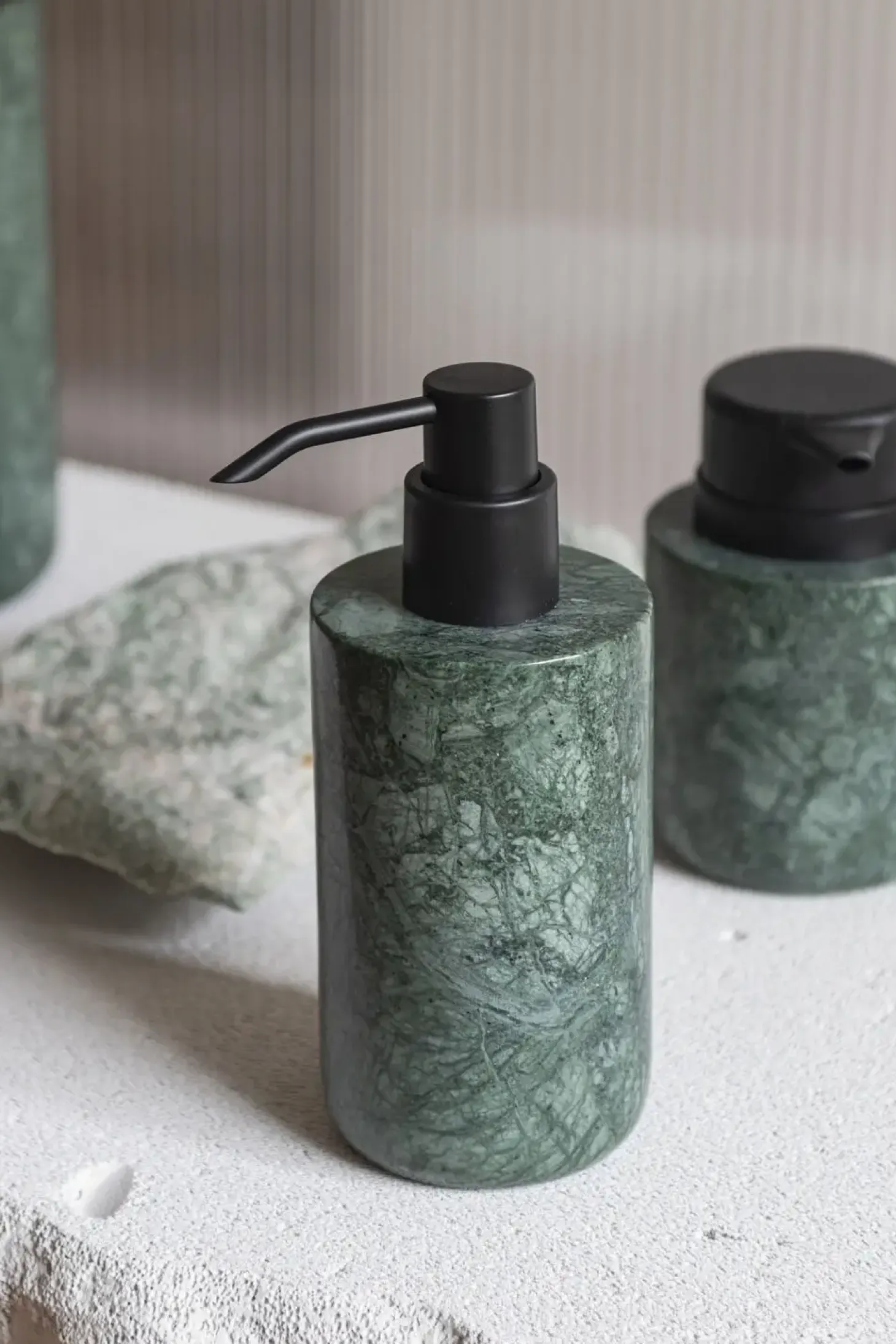 Mette Ditmer - MARBLE dispenser, tall - Dark forest