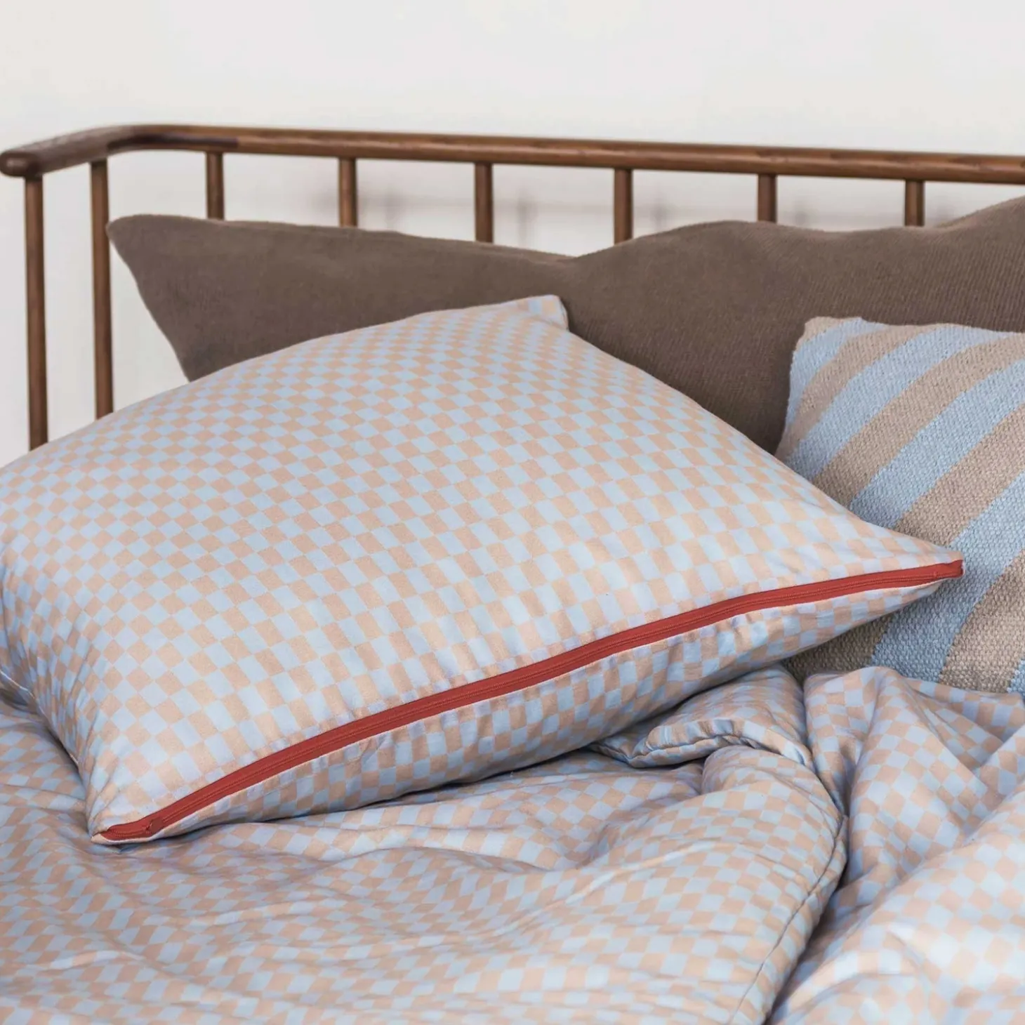 Mette Ditmer - MINI-sengesæt - Light blue/Tan - W140 x L220 cm