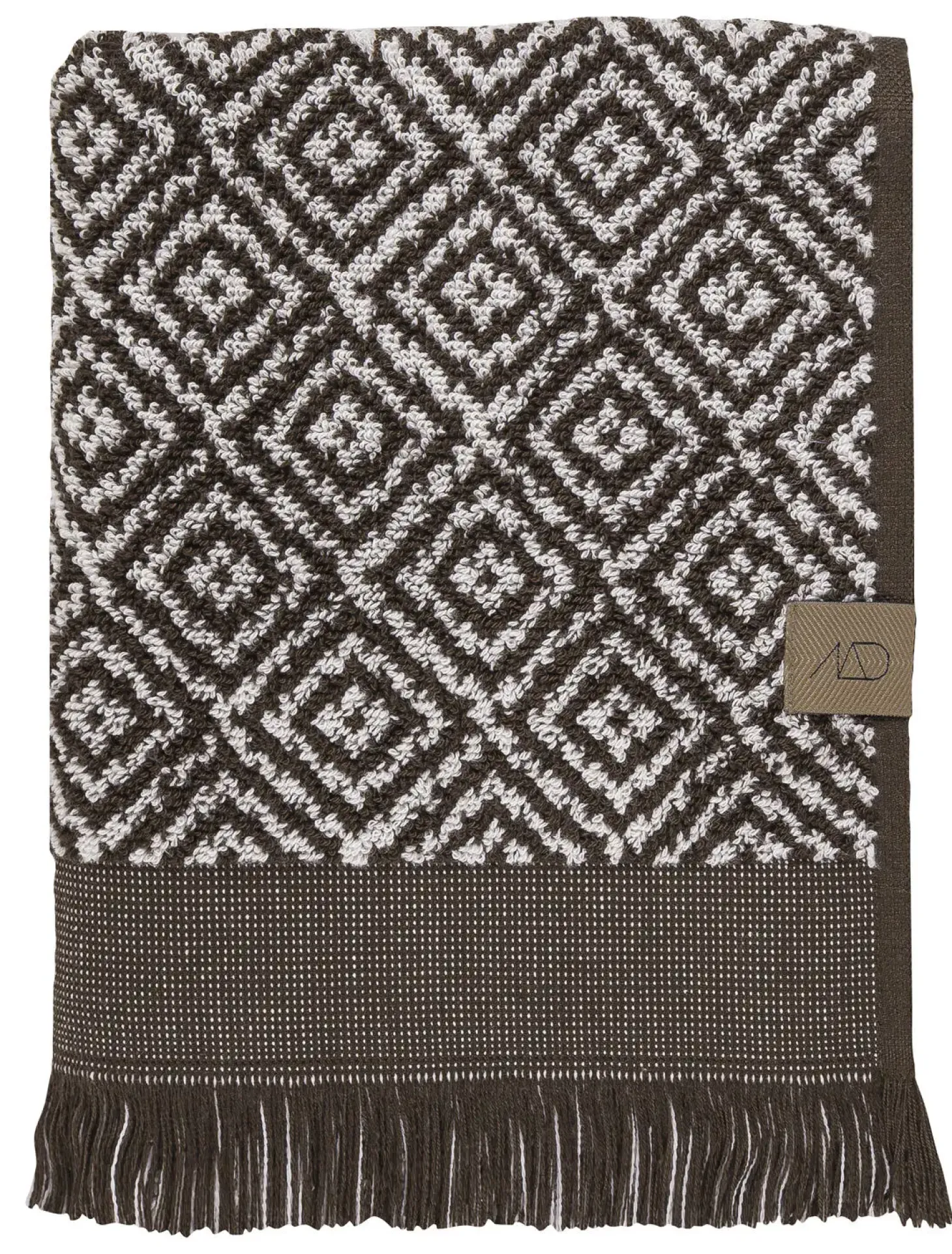Mette Ditmer - MOROCCO-håndklæde - Chocolate / Off-white - W70 x L135 cm