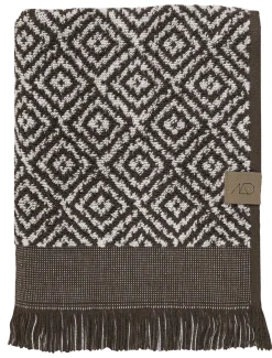 Mette Ditmer - MOROCCO-håndklæde - Chocolate / Off-white - W50 x L90 cm