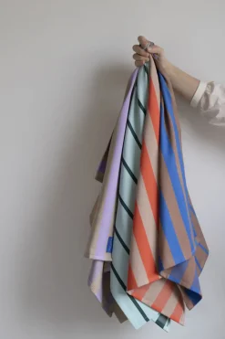 Mette Ditmer - Stripes Viskestykke - 50x70 cm - Sand - Sæt med 2 styk