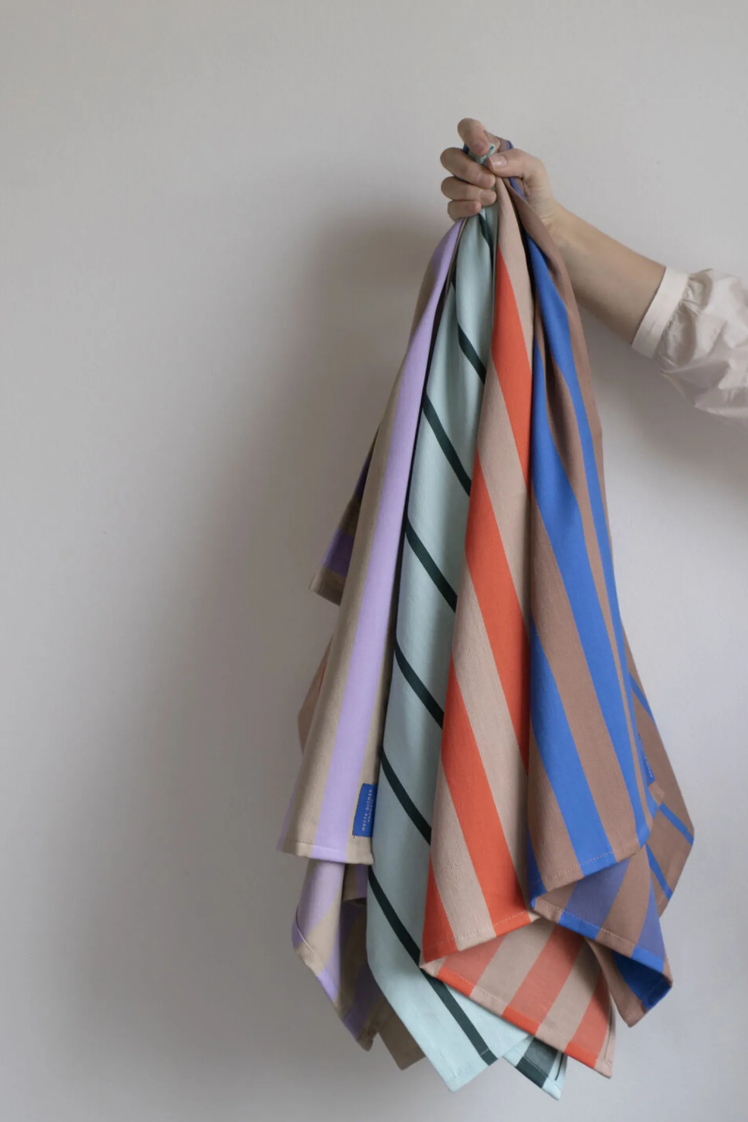 Mette Ditmer - Stripes Viskestykke - 50x70 - Latte - Sæt med 2 styk