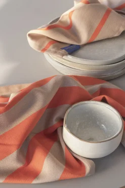 Mette Ditmer - Stripes Viskestykke - 50x70 - Latte - Sæt med 2 styk