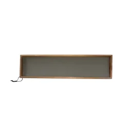 MiLLE W NORDISK DESIGN - Bakke i træ - Grå læder - 15 x 60 cm.