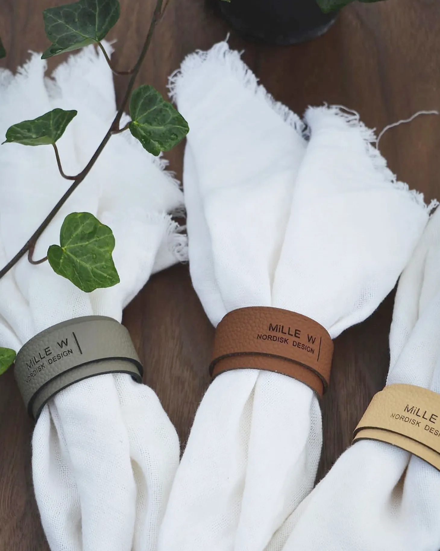 MiLLE W NORDISK DESIGN - Servietholder - Grå læder