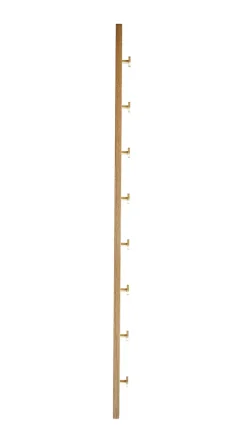 Moudhome - OAK Knagerække Egetræ Med Messing Knager - 100 cm