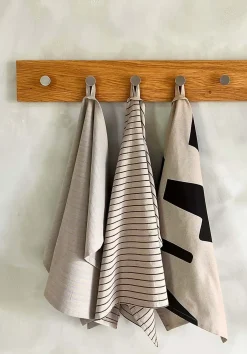 Moudhome - PURE viskestykke - sand/lys blå striber