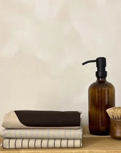 Moudhome - PURE viskestykke - sand/mørk brune striber