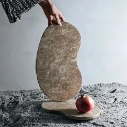 Muubs - Tapas bræt organisk Suji - Sand L - Marmor