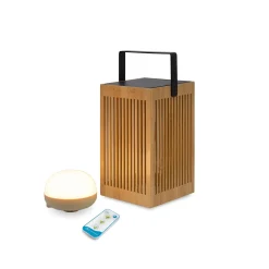 New Garden - Lanterne - Okinawa - Genopladelig med solceller og usb - Bambus