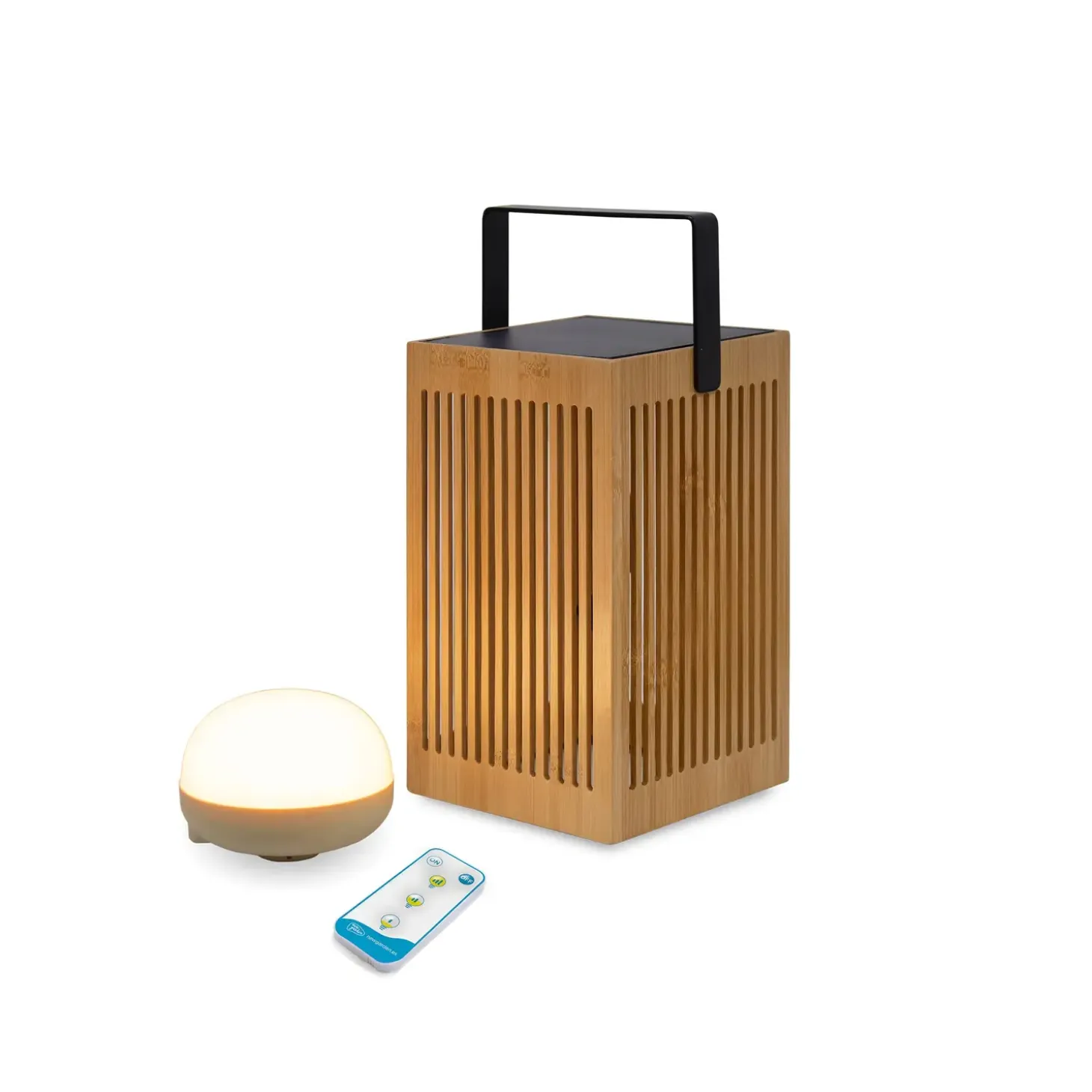 New Garden - Lanterne - Okinawa - Genopladelig med solceller og usb - Bambus