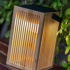 New Garden - Lanterne - Okinawa - Genopladelig med solceller og usb - Bambus