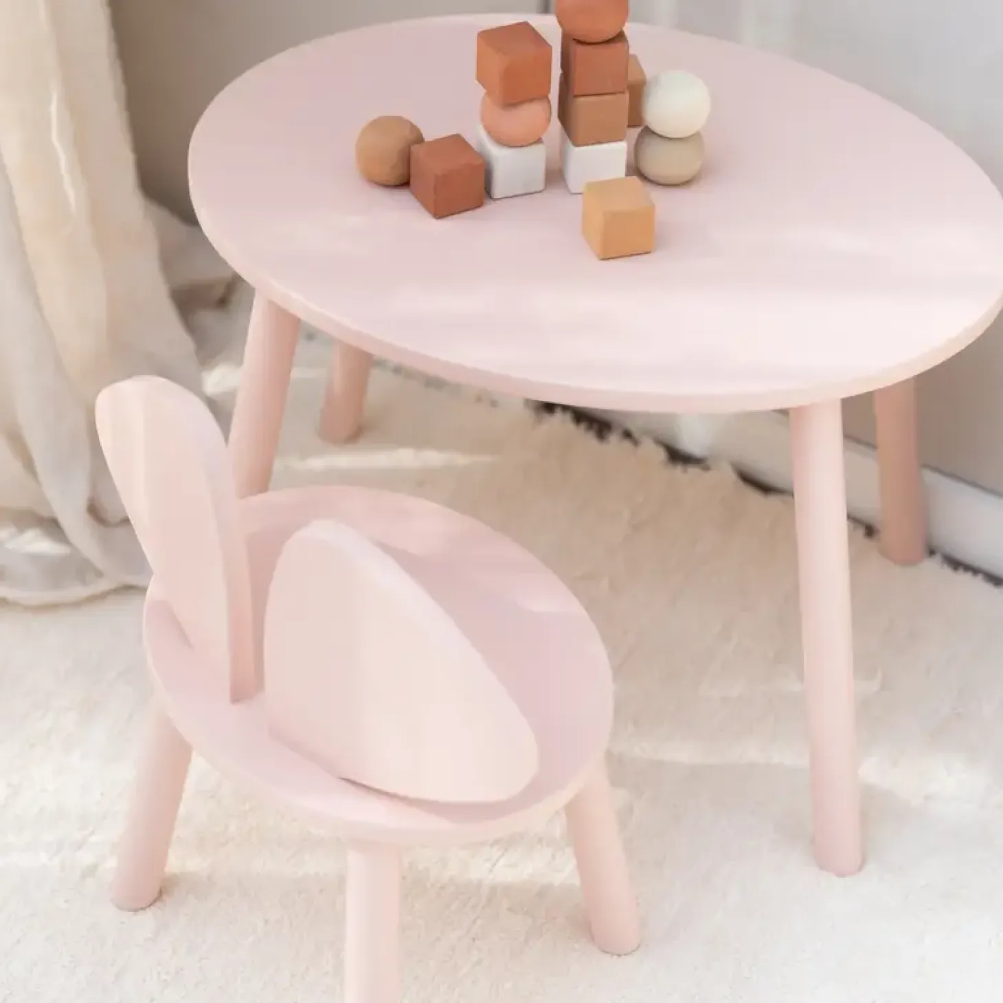 Nofred - Mouse bord og stol - Mouse Chair & Table - Rosa