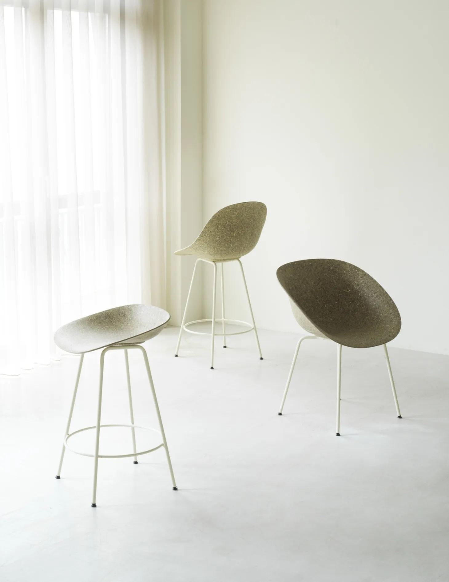 Normann Copenhagen - Barstol - Mat Chair - Hemp - Creme/Stål