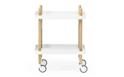 Normann Copenhagen - Block Table - Hvid med ben i Eg