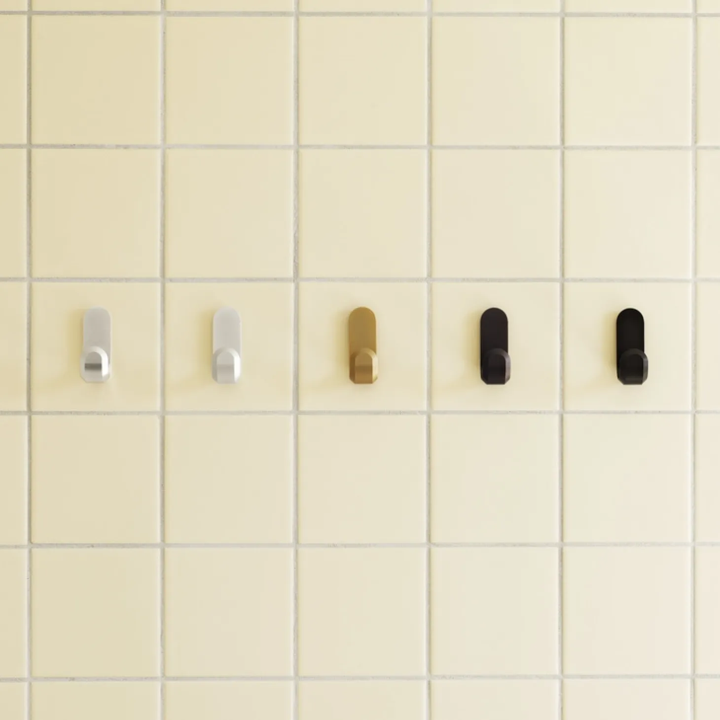 Normann Copenhagen - Curve Mini Knage - sæt med 2 styk - Mat sølvfarvet