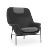 Normann Copenhagen - Drape Lounge Chair High W. Headrest Black Steel