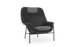 Normann Copenhagen - Drape Lounge Chair High W. Headrest Black Steel