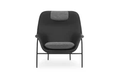 Normann Copenhagen - Drape Lounge Chair High W. Headrest Black Steel